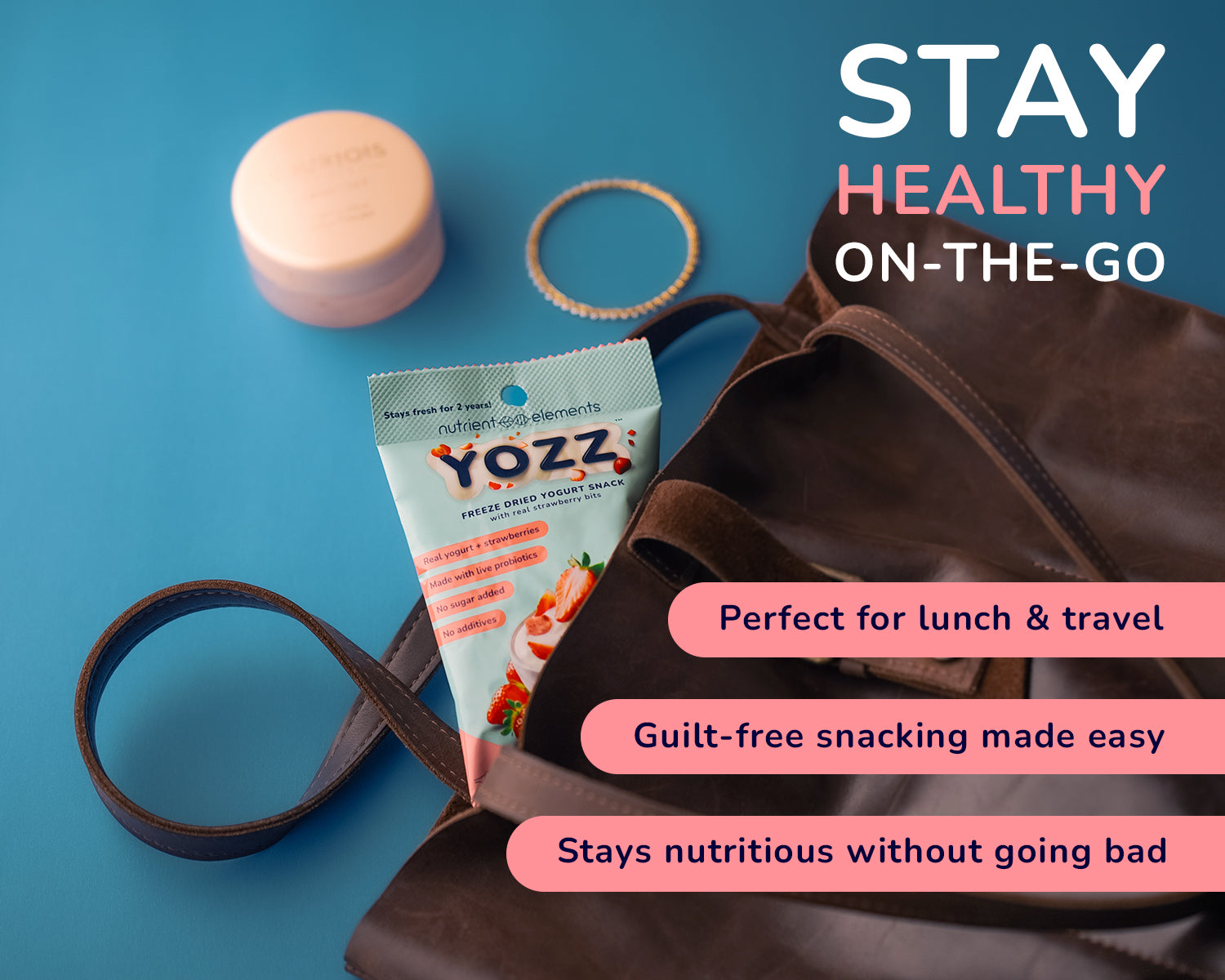 10 Pack - Yozz Freeze Dried Yogurt + Strawberry Probiotic Snack